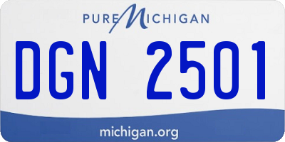 MI license plate DGN2501