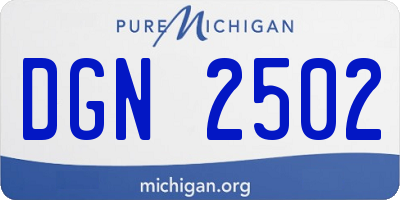 MI license plate DGN2502