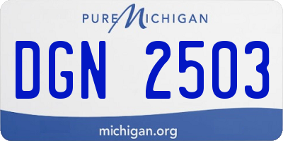 MI license plate DGN2503