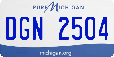 MI license plate DGN2504