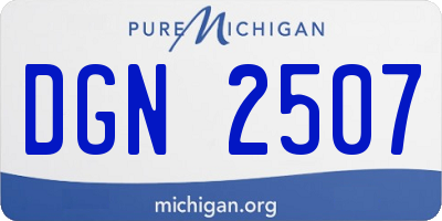 MI license plate DGN2507
