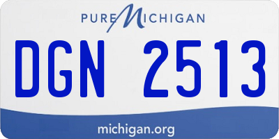 MI license plate DGN2513