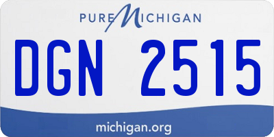MI license plate DGN2515