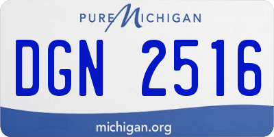 MI license plate DGN2516