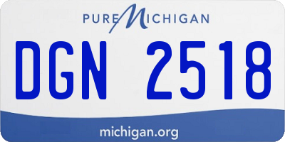 MI license plate DGN2518