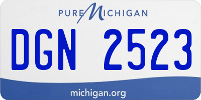 MI license plate DGN2523