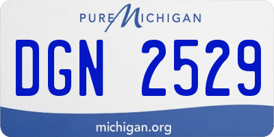 MI license plate DGN2529