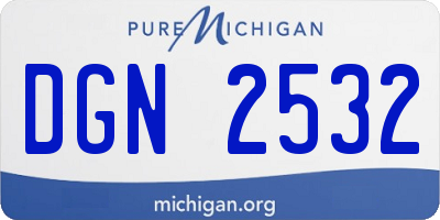 MI license plate DGN2532