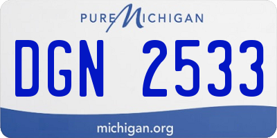 MI license plate DGN2533