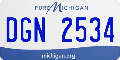 MI license plate DGN2534