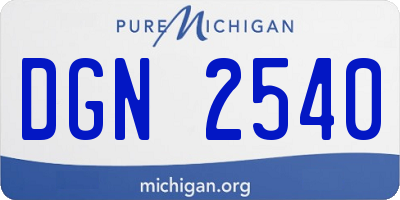 MI license plate DGN2540