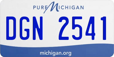 MI license plate DGN2541