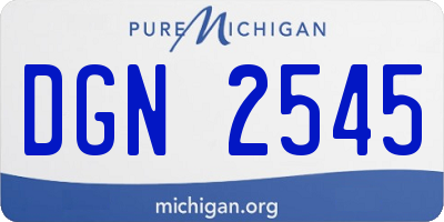 MI license plate DGN2545