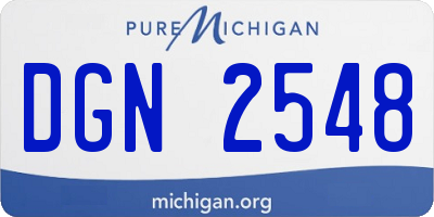 MI license plate DGN2548