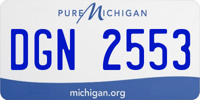 MI license plate DGN2553