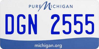 MI license plate DGN2555