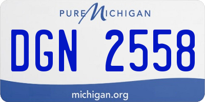 MI license plate DGN2558
