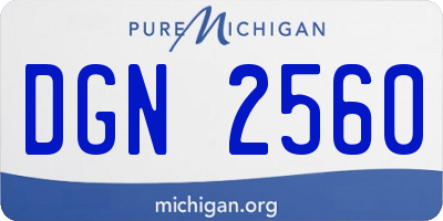 MI license plate DGN2560
