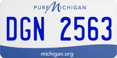 MI license plate DGN2563