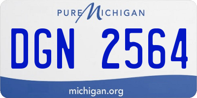 MI license plate DGN2564