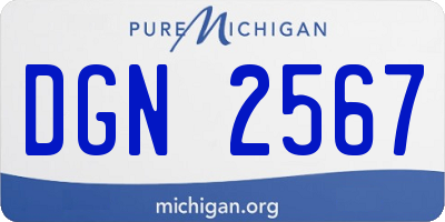 MI license plate DGN2567
