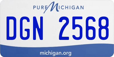 MI license plate DGN2568