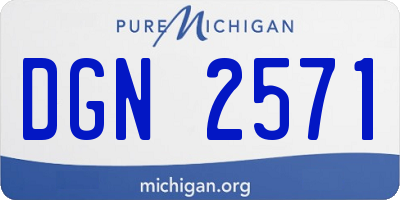 MI license plate DGN2571