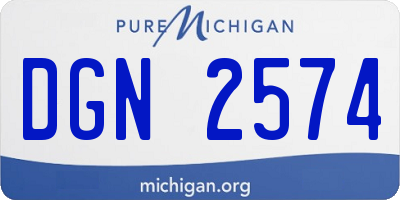 MI license plate DGN2574