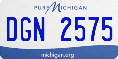 MI license plate DGN2575