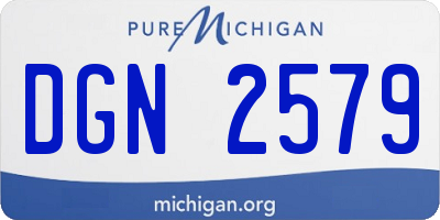 MI license plate DGN2579