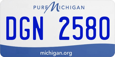 MI license plate DGN2580