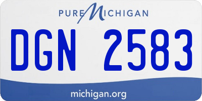 MI license plate DGN2583