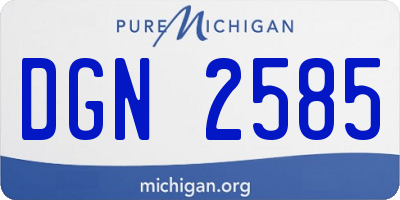 MI license plate DGN2585