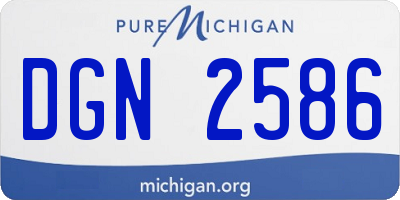 MI license plate DGN2586