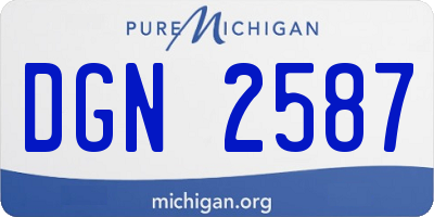MI license plate DGN2587
