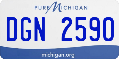 MI license plate DGN2590