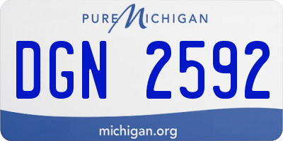 MI license plate DGN2592