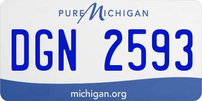 MI license plate DGN2593