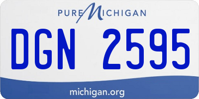 MI license plate DGN2595