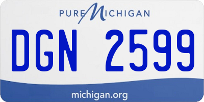 MI license plate DGN2599
