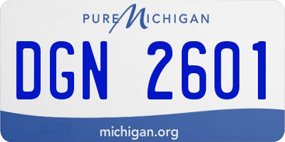 MI license plate DGN2601