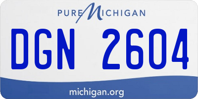 MI license plate DGN2604