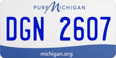 MI license plate DGN2607