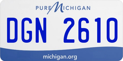 MI license plate DGN2610