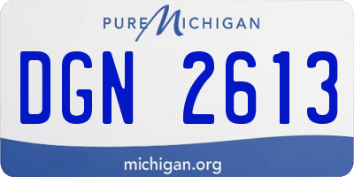 MI license plate DGN2613