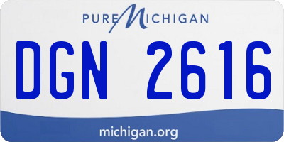 MI license plate DGN2616