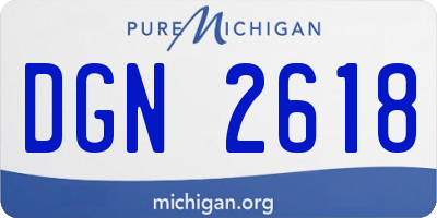 MI license plate DGN2618