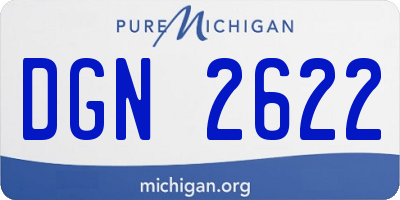 MI license plate DGN2622