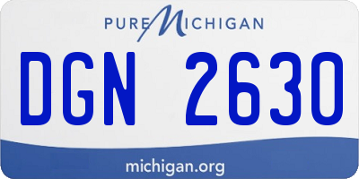 MI license plate DGN2630