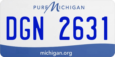 MI license plate DGN2631